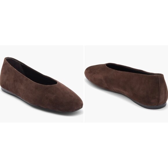 🎉 NEW LISTING EUC Nordstrom Maddox Ballet Flats Brown Suede, Size 9 Women's - Picture 1 of 10